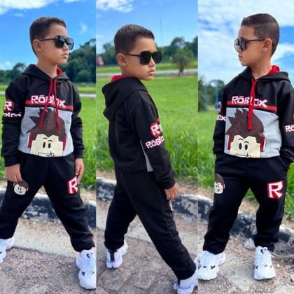 Imagem de Conjunto Moletom Infantil Menino Outono Inverno Roblox