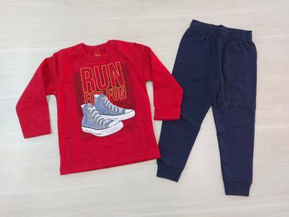 Imagem de Conjunto Moletom Kyly Run for fun Vermelho/Marinho Cód: 122