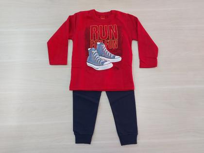 Imagem de Conjunto Moletom Kyly Run for fun Vermelho/Marinho Cód: 122