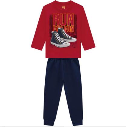 Imagem de Conjunto Moletom Kyly Run for fun Vermelho/Marinho Cód: 122