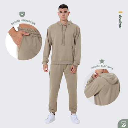 Imagem de Conjunto moletom masculino blusa com capuz e calça
