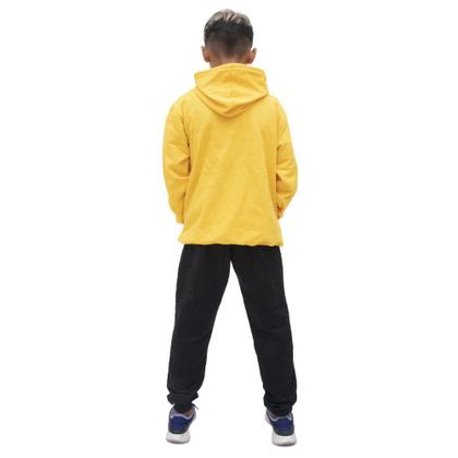 Imagem de Conjunto Moletom Menino Infantil Estampado Casaco de Frio Com Capuz e Calça Lisa Macia