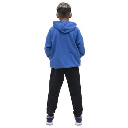 Imagem de Conjunto Moletom Menino Infantil Estampado Casaco de Frio Com Capuz e Calça Lisa Macia