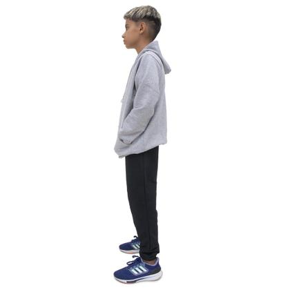 Imagem de Conjunto Moletom Menino Infantil Estampado Casaco de Frio Com Capuz e Calça Lisa Macia