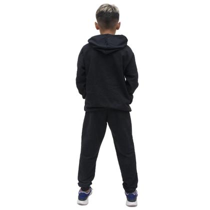 Imagem de Conjunto Moletom Menino Infantil Estampado Casaco de Frio Com Capuz e Calça Lisa Macia