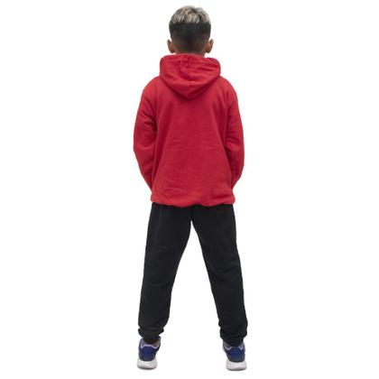 Imagem de Conjunto Moletom Menino Infantil Estampado Casaco de Frio Com Capuz e Calça Lisa Macia