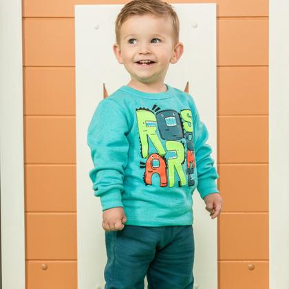 Imagem de Conjunto Moletom Sem Ziper Menino e Menina Infantil Com punhos nas Mangas Flanelado e Quentinho Tamanhos 01 ao 03