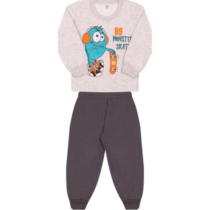 Imagem de Conjunto Moletom Sem Ziper Menino e Menina Infantil Com punhos nas Mangas Flanelado e Quentinho Tamanhos 01 ao 03