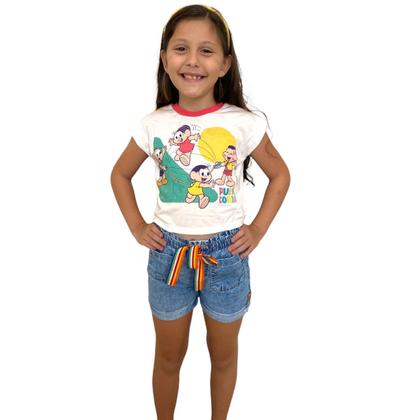 Imagem de Conjunto Mon Sucré Coleção Turma Da Mônica Short Jeans