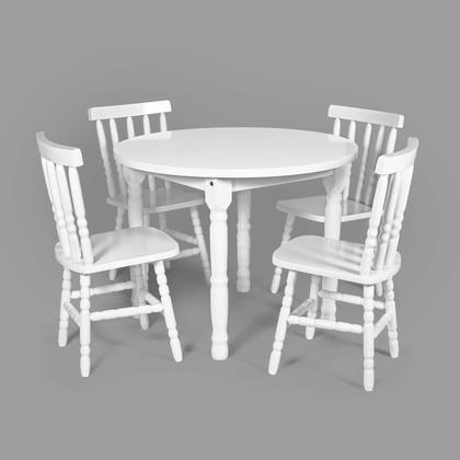 Imagem de Conjunto Mônaco Tampo Redondo 100x100 com 4 Cadeiras JM Móveis