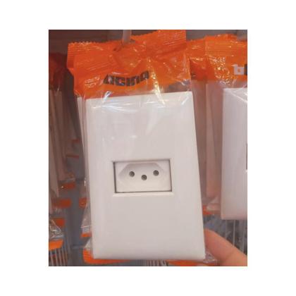 Imagem de Conjunto Montado 4x2 Tomada Branco Thesi Bticino 2P+T M5A65S