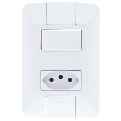 Imagem de Conjunto Montado Aria 4x2 1 Interruptor simples 6A + 1 Tomada 10A 250V Tramontina