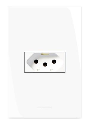 Imagem de Conjunto montado de 1 tomada com placa 4x2 20A branco Inovapro Alumbra
