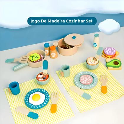 Imagem de Conjunto Montessori de Cozinha de Madeira para Crianças a partir de 3 Anos