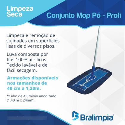 Imagem de Conjunto Mop Pó Profi 80cm Eletrostático Com Cabo Esfregão