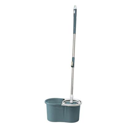 Imagem de Conjunto Mop Rotatório Compact 9L Balde com Cesto Plástico e 1 Refil Azul Petróleo - Nobre