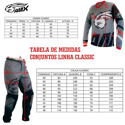 Imagem de Conjunto Motocross Amx Classic Fast Vermelho Azul Trilha