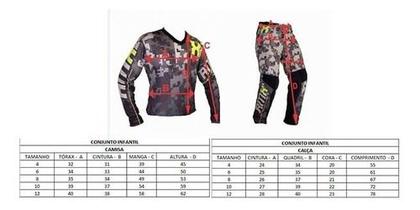 Imagem de Conjunto Motocross Amx Infantil Preto Vermelho