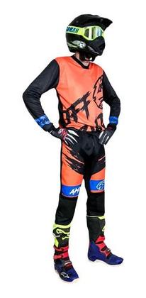 Imagem de Conjunto Motocross Amx Prime Laranja/preto/azul