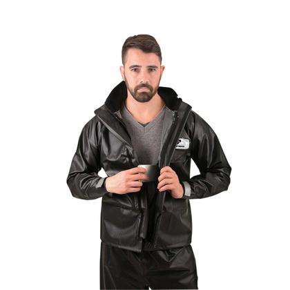 Imagem de Conjunto Motoqueiro Estradeiro com Gola PVC Preto G - Pioneira, Tamanho: G