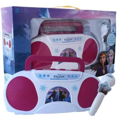 Imagem de Conjunto Musical Boombox Infantil Karaoke Frozen Microfone