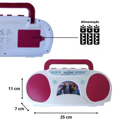 Imagem de Conjunto Musical Boombox Infantil Karaoke Frozen Microfone