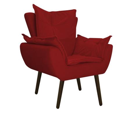 Imagem de Conjunto Namoradeira e 02 Poltronas Fenzzi Palito Tabaco Suede Vermelho - DAMAFFÊ MÓVEIS