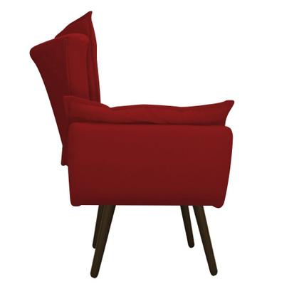 Imagem de Conjunto Namoradeira e 02 Poltronas Fenzzi Palito Tabaco Suede Vermelho - DAMAFFÊ MÓVEIS
