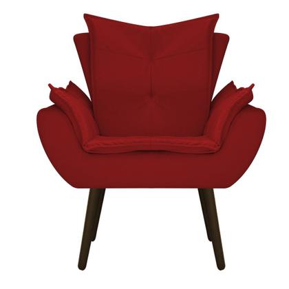 Imagem de Conjunto Namoradeira e 02 Poltronas Fenzzi Palito Tabaco Suede Vermelho - DAMAFFÊ MÓVEIS