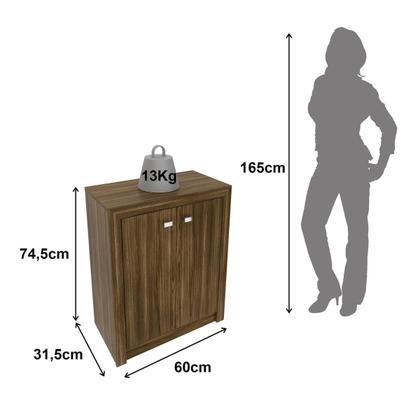 Imagem de Conjunto Office Mesa de Canto com Armário 2 Portas 2 Gavetas Nogal