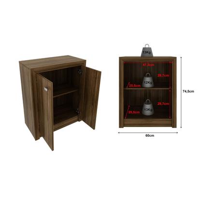 Imagem de Conjunto Office Mesa de Canto com Armário 2 Portas 2 Gavetas Nogal