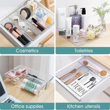 Imagem de Conjunto organizador de gavetas WOWBOX Clear Plastic, 25 unidades, 4 tamanhos