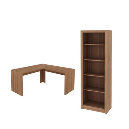 Imagem de Conjunto p/ Escritório Mesa/Estante Amêndoa Tecnomobili