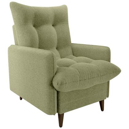 Imagem de Conjunto p/ Sala Montreal 1 Poltrona Decorativas e 1 Puff Bouclê Oliva - Matrix