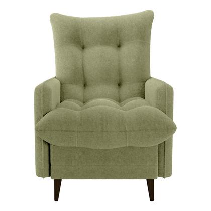 Imagem de Conjunto p/ Sala Montreal 1 Poltrona Decorativas e 1 Puff Bouclê Oliva - Matrix