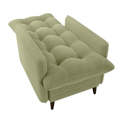 Imagem de Conjunto p/ Sala Montreal 1 Poltrona Decorativas e 1 Puff Bouclê Oliva - Matrix