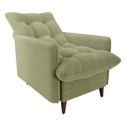 Imagem de Conjunto p/ Sala Montreal 1 Poltrona Decorativas e 1 Puff Bouclê Oliva - Matrix