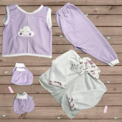 Imagem de Conjunto Pagão Para Bebe Bordado Com 05 Peças RN a 01 mês e prematuro
