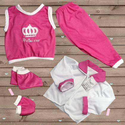 Imagem de Conjunto Pagão Para Bebe Bordado Com 05 Peças RN a 01 mês e prematuro
