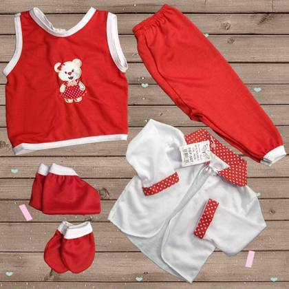 Imagem de Conjunto Pagão Para Bebe Bordado Com 05 Peças RN a 01 mês e prematuro
