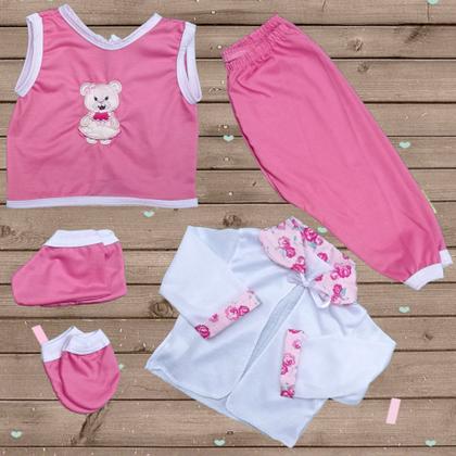 Imagem de Conjunto Pagão Para Bebe Bordado Com 05 Peças RN a 01 mês e prematuro