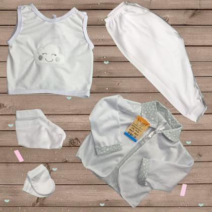 Imagem de Conjunto Pagão Para Bebe Bordado Com 05 Peças RN a 01 mês e prematuro