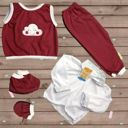 Imagem de Conjunto Pagão Para Bebe Bordado Com 05 Peças RN a 01 mês e prematuro