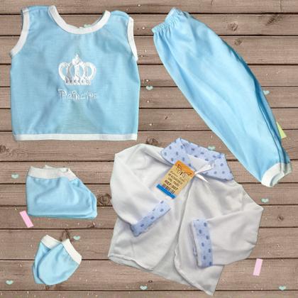 Imagem de Conjunto Pagão Para Bebe Bordado Com 05 Peças RN a 01 mês e prematuro