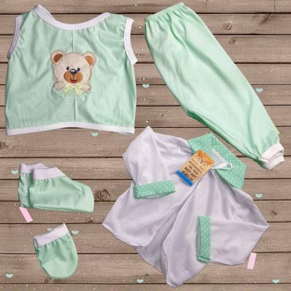 Imagem de Conjunto Pagão Para Bebe Bordado Com 05 Peças RN a 01 mês e prematuro