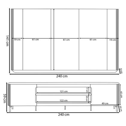 Imagem de Conjunto Painel com Rack Bancada Switch MDP/MDF TV até 85 Polegadas LED Off White G77 - Gran Belo