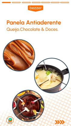 Imagem de Conjunto Panela Fondue Aparelho Giratório 16 pc Aspen Completo Kit Fundi Carrossel c/ Rechaud Receitas Doce