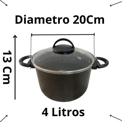 Imagem de Conjunto Panela Multi Uso 3x1 Antiaderente  Cozivapor Legumes  Caldeirão Vermelho e Preto