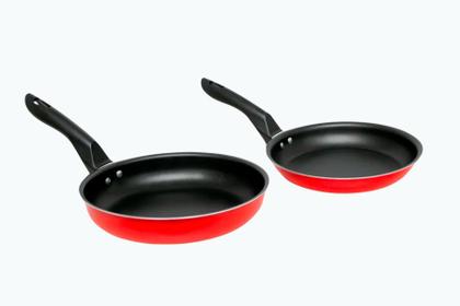 Imagem de Conjunto Panelas 13 Peças Antiaderente Teflon Tampa Vidro - Vermelho