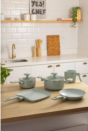 Imagem de Conjunto Panelas 7 Peças Sartin Cook Cor Aquamint Mimo Style
